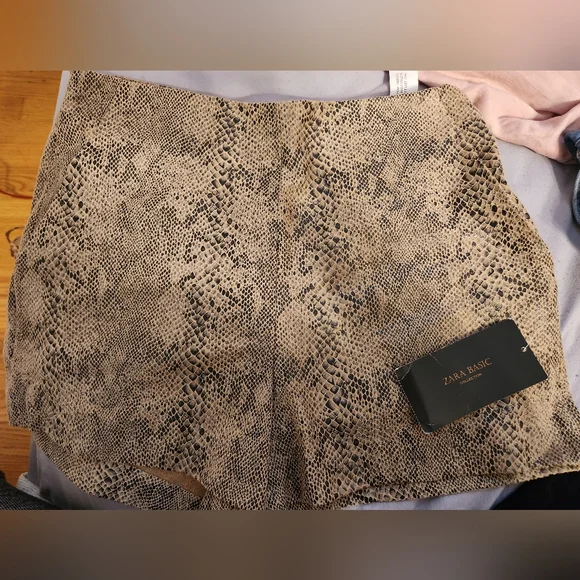 Zara snakeskin shorts